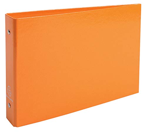Exacompta 829E 10er Pack Ringbuch Iderama DIN A5 quer aus Karton mit Kunststoffbezug mit 2 Ringen 35 mm breit farbig sortiert ideal für Schule und Büro Ringhefter Ringordner Ringbuchordner