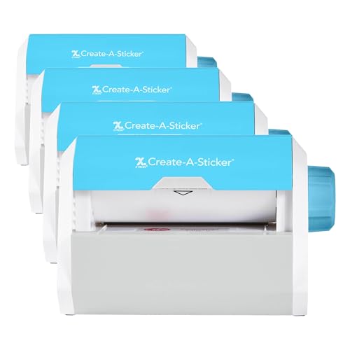 Image of Xyron Create-a-Sticker,5 inch Sticker and Label Maker Machine for Small Business and DIY Crafts,Includes Permanent Adhesive,Pre-Loaded (0501-05-10A),(Pack of 4)