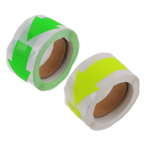 OUNONA 2ロール ?光色矢印シール 巻 自己粘着プ 巻 贈り物封筒用装飾ラベル 向け方向指示用ステッカー