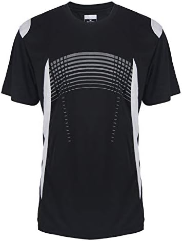 LeeHanTon Mens Tee Shirts Performance Moisture Wicking Patterned Raglan Short Sleeve Casual Active Athletic Running T-Shirts