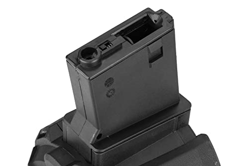 GoldenBall x Sentinel Gears 1200 Rounds Electric Polymer Drum Airsoft Magazine for M4 AEGs, Battery Included - Black (Electric Winding) - Thumbnail 5