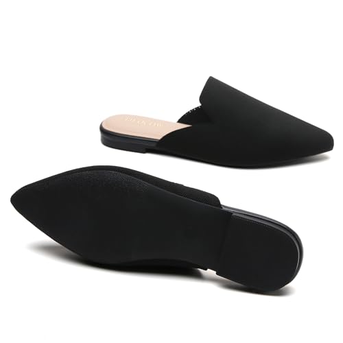Image of Tilocow Knit Mules Office Slip on Loafers Business Casual Flats for Women