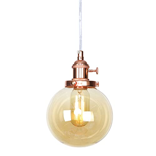 Suspension luminaire îlot de cuisine verre doré rose HNVBDOPAE