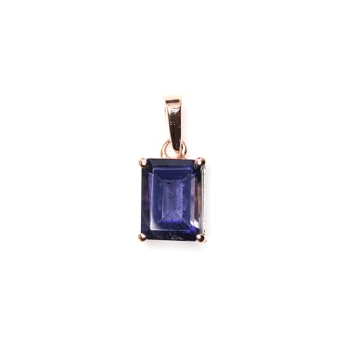 Pendentif pierre de naissance de septembre en argent 925 et gemme bleue artisanale