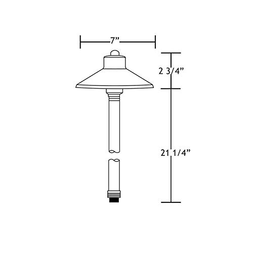 Volt 15-Pack 12V Cast Brass Flat Hat Path Lights (7" Shade, 25" Tall) #TOP5