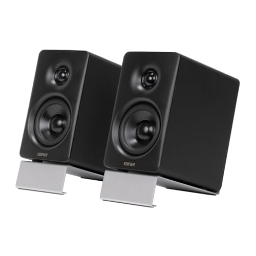 Edifier M60 Compact Desktop Speakers 2.0, for PC/Laptop/Computer, Bluetooth v5.3, USB C & 3.5 mm AUX, Hi-Res Audio Wireless Certified, 66W RMS, for Music and Gaming, Pair with Stands, Black