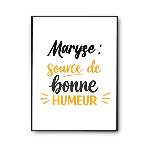 Poster citation Maryse pour votre décoration murale de salon