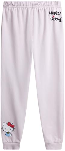 Image of Hello Kitty Girls Sweatpants Set - 2 Piece Fleece Crewneck Sweatshirt and Girls Joggers Cute Matching Clothing Set (2T-12), Size 4, Orchid Ice