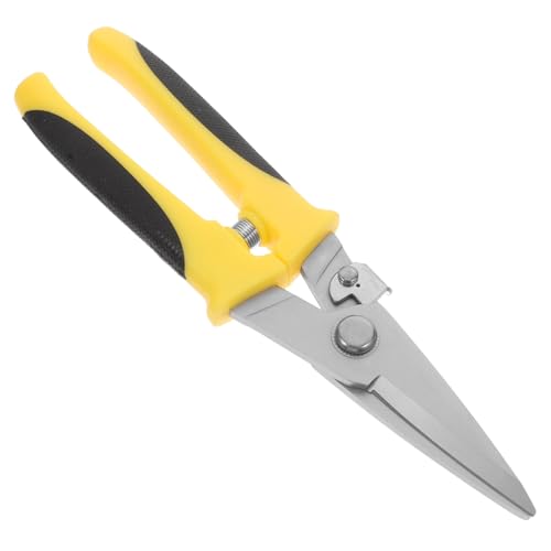 DOITOOL Tijeras Para Chapa Metálica Multiusos Mango De Pp Antideslizante Certificadas, Tijeras De Acero Inoxidable Para Corte Industrial, Ahorro De Esfuerzo Taller, 1 Unidad