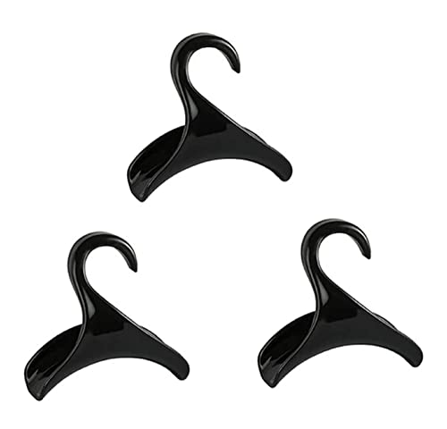 Image of AUGEN Plastic Purse Hook Bag Rack Holder Handbag Hanger Organizer Storage Over The Closet Rod Hanger for Storing & Organizing Purses, Backpacks, Satchels, Crossovers, Handbags, Tote(Black, Pack of 3)