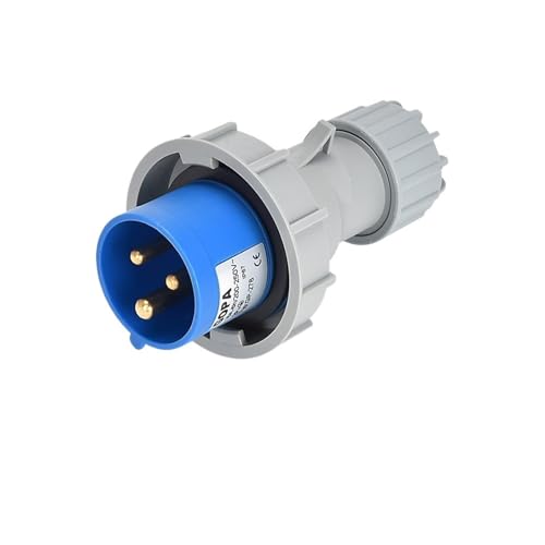 Connecteur electrique industriel IP67 3P 16A male fixe pour panneau de surface