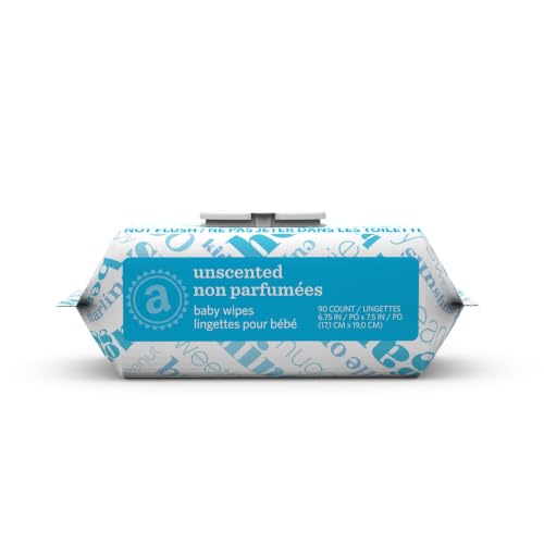 Image of Amazon Elements Baby Wipes, Unscented, Hypoallergenic, Alcohol-Free, With Aloe and Vitamin E, 270 Count, Flip-Top Packs (Pack of 2)
