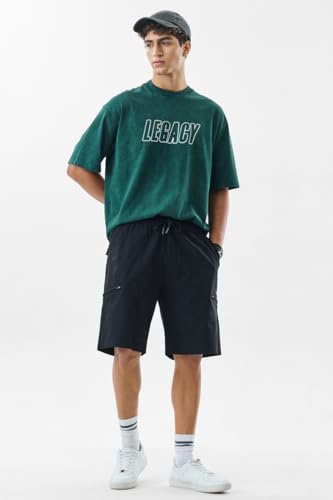 Image of SNITCH Men Casual Shorts | Regular Fit Above Knee Length Textured Design | Premium Nylon Blend & Medium Stretch Fabric for Streetwear & Summer Outings