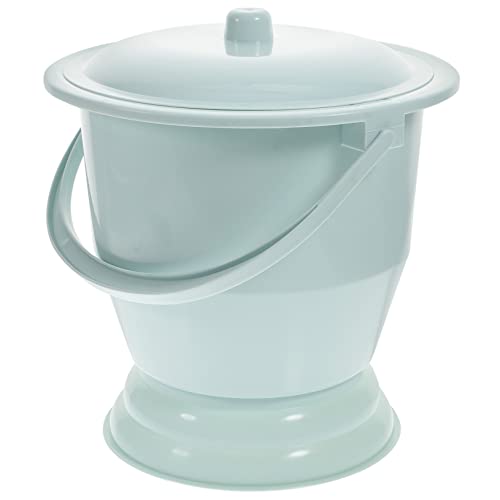 IWOWHERO Handheld Urinal Pail Pot with Lid Thickened Plastic Design Blue Compact Size for Overnight Relief
