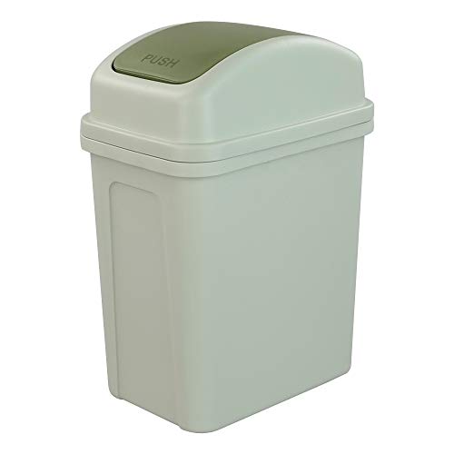 Caneca de basura pequeña verde 1.8 galones con tapa basculante