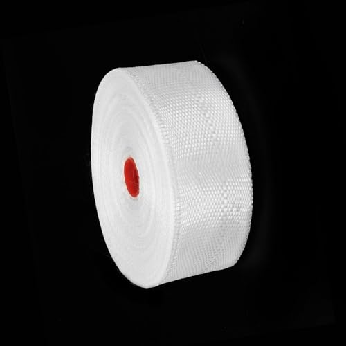 Image of MECCANIXITY Fiberglass Cloth Tape Fiberglass Mesh Glass Fiber Mesh Woven Fiberglass Fabrics Insulation Tape 30m(33 Yard) x30mmx0.17mm for Reinforcement Repair