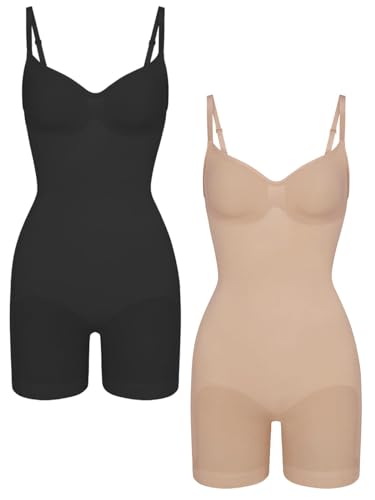 EUYZOU Shapewear Bodysuit for Women Tummy Control Seamless Sculpting Body Shaper Top