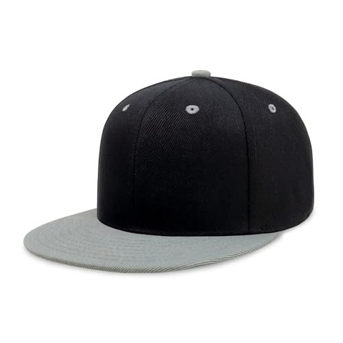 Image of CHOK.LIDS Flat Bill Visor Classic Snapback Hat Blank Adjustable Brim High Top End Trendy Color Style Plain Tone Baseball Cap