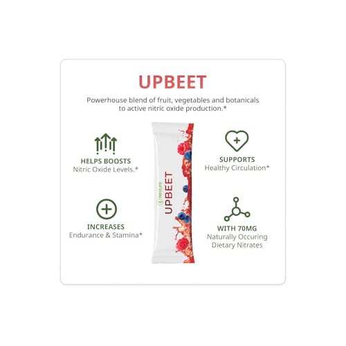 Image of NeoLife UPBEET Drink Mix - Nitric Oxide Blend with Beet Root Powder, Kale, Pomegranate, Super Beets, Moringa & Black Ginger, Blood Pressure Supplements, Mixed Berry Flavor, 30 Sticks