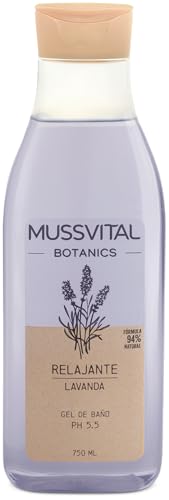 Mussvital Botanics Gel de Baño Relajante con Lavanda, 750 ml, Fórmula 94% Natural, pH 5.5