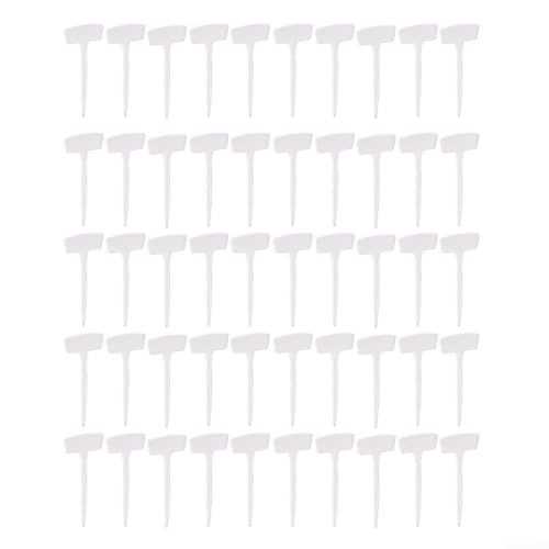 50 etiquetas de plástico para plantas de jardín de 20 cm, marcadores resistentes para una identificación eficaz de plantas en jardines e invernaderos (blanco)