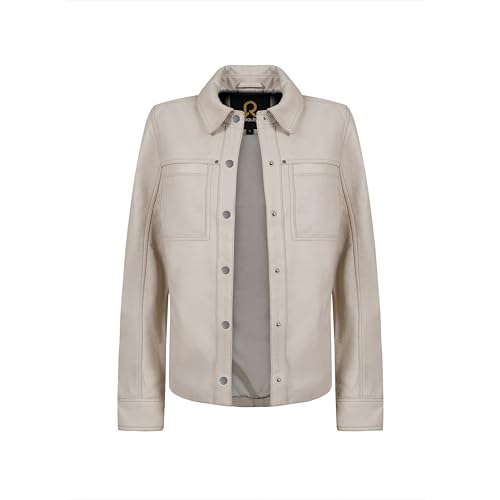 Rauly Womens Button Front Lambskin Leather Blazer Women - Casual Coat Long Sleeves Suit Style Leather Jacket for Women3