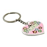 BDM Llavero Valencia Corazón | Souvenir Original de España | Colgante para Llaves con Flores de Colores | Regalo Recuerdo para Mujer y Hombre | Diseño Esmaltado Metálico