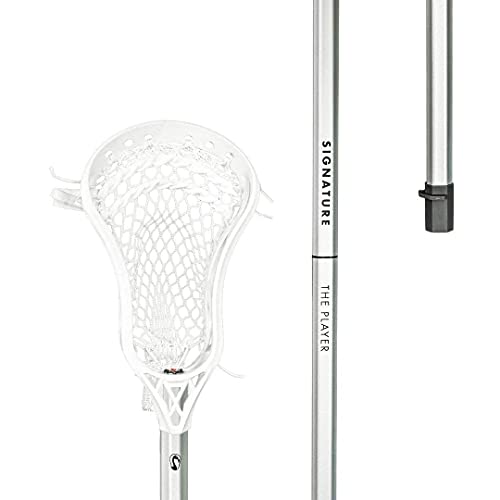 Signature Lacrosse Stick - Metal Shaft - Players Lacrosse Stick (Silver/Black/White, 30)