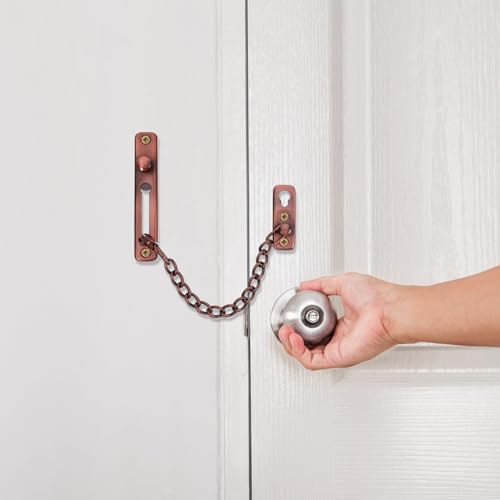 Cadenas de seguridad para puerta (2 uds.), pestillos antirrobo de acero inoxidable para el hogar 7