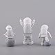 Regerly Astronauten Figur Deko, 4 Stück Astronauten Figur Spielzeug Spaceman Statuen Modell Tortendeko Kuchen Topper Geburtstag Weltraum Thema Party Geschenke Kuchendekoration Blau (Gold Silber)
