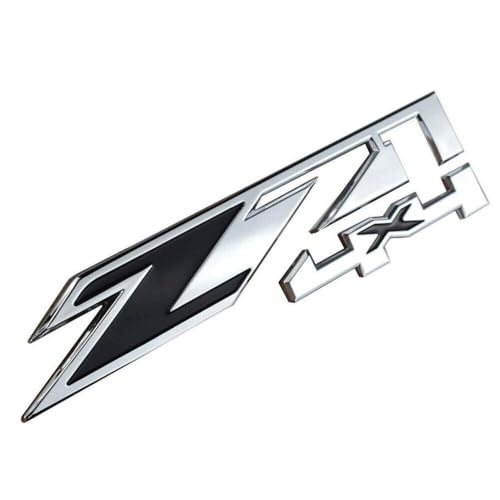 Image of 2Pack Z71 4x4 Emblems Badges Replacement for Chevy Silverado Sierra Tahoe Suburban 1500 2500hd 3500hd Decal (Chrome Black), EI-SilveCutom#2