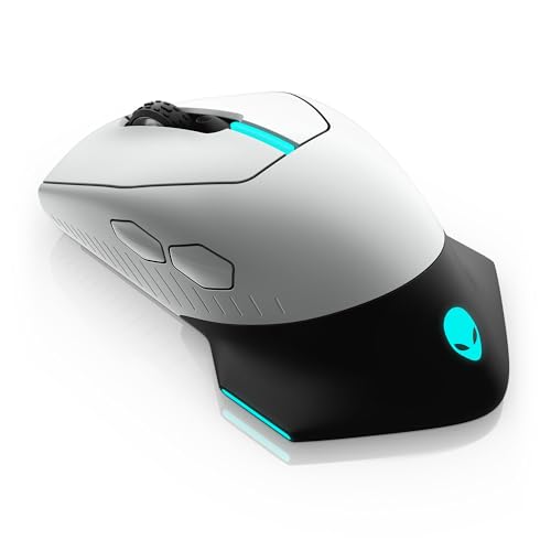 Image of Alienware Wired /Wireless Gaming Mouse AW610M - 16000 DPI, Optical Sensor, Ambidextrous, 7 Buttons, 3-ZONE 16.8m AlienFX RGB Lighting, Edge-Free Design, Ergonomic - Lunar Light