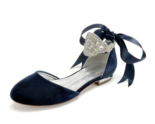 Women Dress Flats for Wedding D'Orsay Style Evening Pumps Shoes