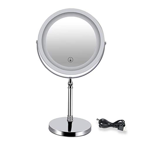 Miroir de maquillage USB au design épuré avec double face lumineuse - 2