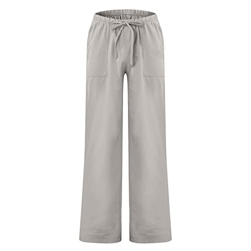 Cdiecer Mens Summer Pants Casual Beachwear Big and Tall Linen Pants Lightweight Pants Drawstring Pants with Pockets2