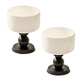 vaso pietra bianca [Fácil de limpiar y mantener]: La superficie lisa de cerámica garantiza una limpieza sin esfuerzo, lo que hace de este cáliz de alta base una excelente opción para hogares ocupados. Disfruta de la conveniencia de la cristalería desechable sin sacrificar la elegancia, ideal para fiestas o eventos sofisticados.