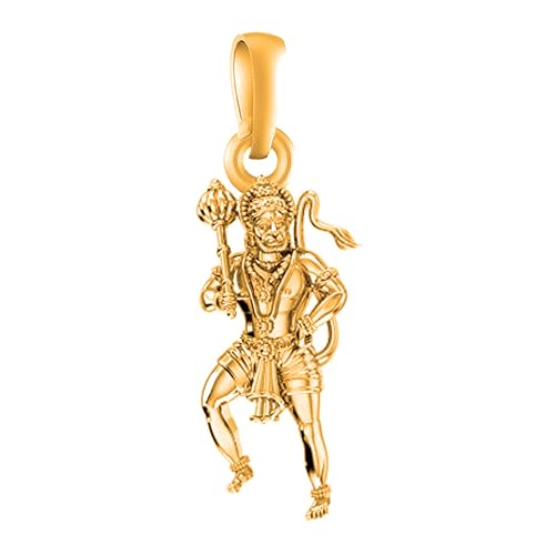 Pendentif argent 925 plaqué or médaillon Lord Bajrang Bali AMZ-77 pour homme et femme