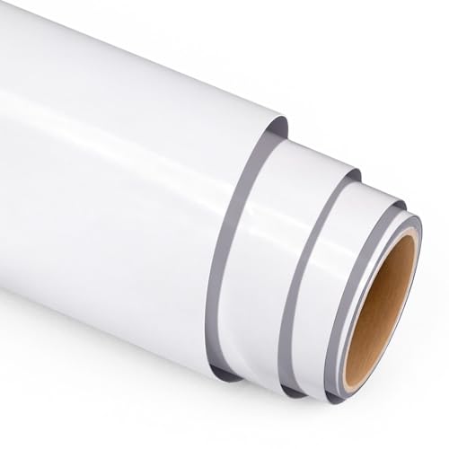 Prime Vinyl Heat Transfer Vinyl-12 x 8FT White Iron on Vinyl for Shirts HTV Vinyl for all Cutting Machines Easy to Cut & Weed
