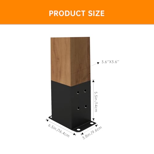 image for MEWSDEN 4x4 Post Base 4 Pcs (Inner Size 3.6