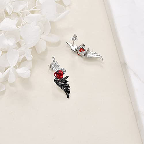 Angel Devil Earrings Sterling Silver Demon Angel Wings Drop Earrings Birthday Mother's Day Jewelry Gifts for Women3