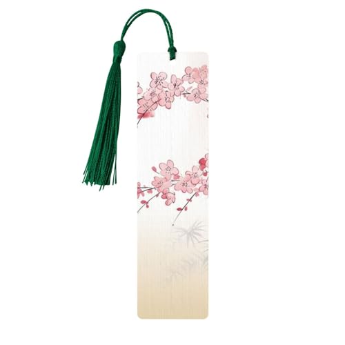 桜の木 禅 しおり タッセル付き、木製しおり 女性用 男性用 ハンドメイド ブックマーク 本好きの方へ 読書ページマーカー 木製タグ オーナメント 誕生日 教師 ギフト