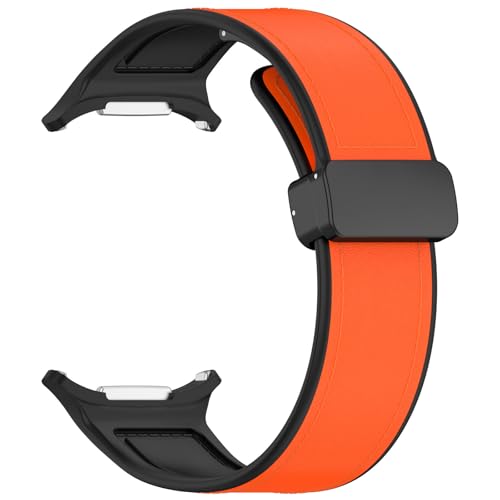 Bracelet silicone en cuir 47 mm souple avec boucle sport magnétique