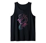 Flamingo With Fedora Hat Urban Art Tank Top