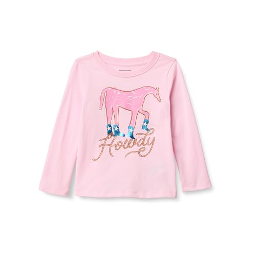 Amazon Essentials Camisetas Manga Larga Niña, Rosa Pastel Salvaje Oeste, 6-7 años