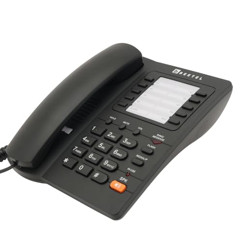 Image of Beetel H90 Corded Hotel Phone,Speaker Phone, 8 one Touch Memory, 2 Step Handset & Ringer Vol Control, Music on Hold, Inuse /Ringer LED, Desk /Wall Mountable, Redial /Pause /Mute /Privacy Guard (Black)