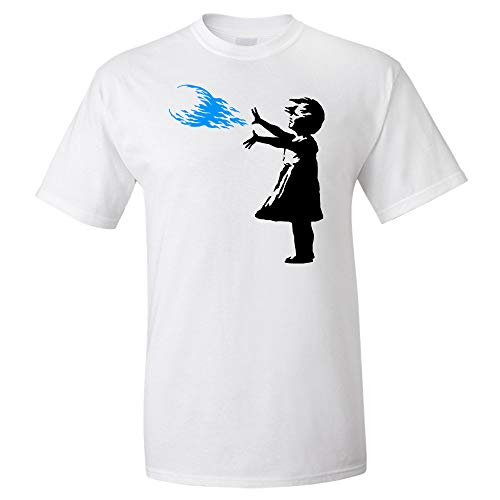 Image of RetroGT Banksy Hadoken Girl T-Shirt, White, XX-Large