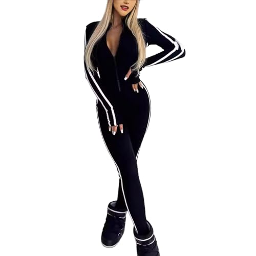 Combinaison Rayé Sportif Fermeture Éclair