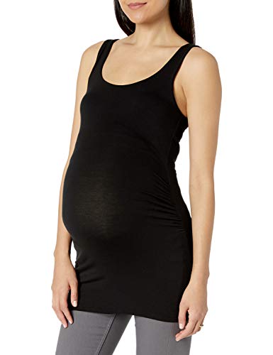 Amazon Essentials Women's Maternity Rouched Tank Top, Pack Of 3, Charcoal Heather/Black/White, Medium #TOP1