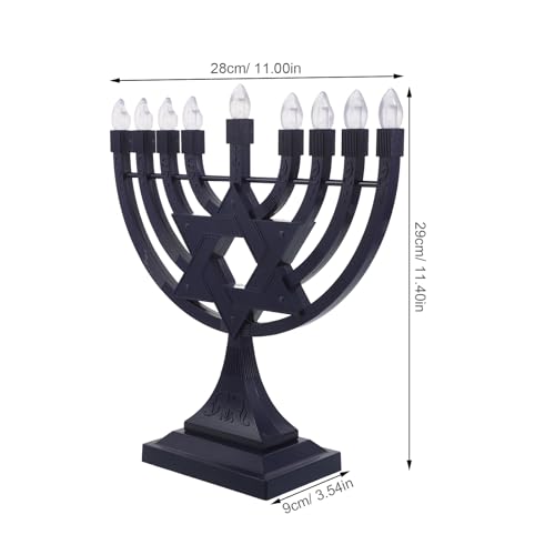 Menorá de Janucá eléctrica recargable USB con 9 brazos de luz LED sin llama de PRETYZOOM 2