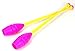 Rhythmic Gymnastic Club Rubber Head 45cm 150g Olympic Competition Spec Pair of 2 Duo Color (Fuchsia Yellow)